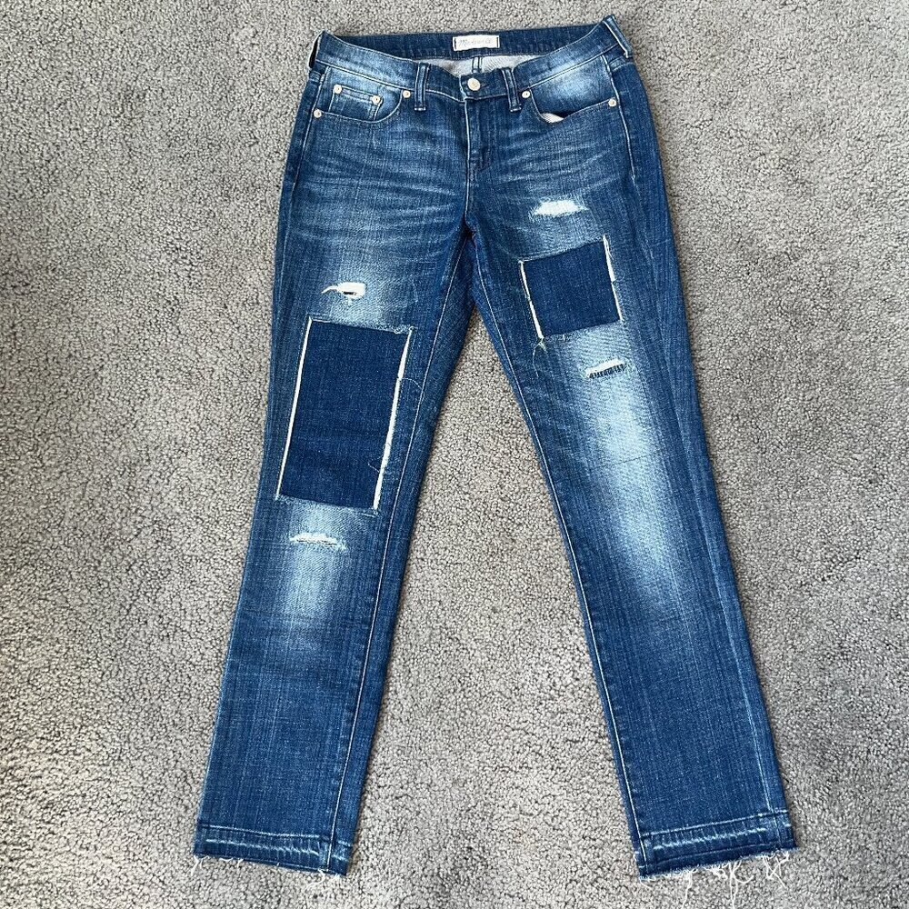 MADEWELL THE SLIM BOY JEAN SPRINGFIELD WASH PATCHED UP EDITION - NWOT - 26X30
